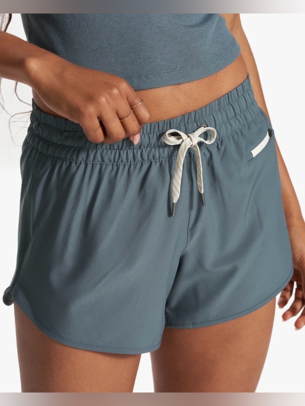 Vuori Clementine Lightweight Blue Athletic Drawstring Shorts